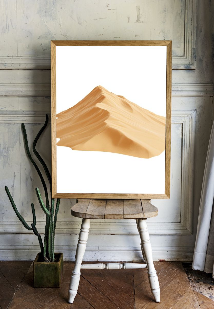 Golden Sand Dune Minimalist Print. room preview