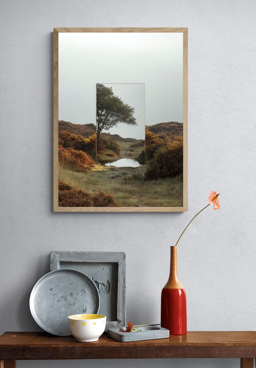 Misty Moorland Tree Poster. — room view 3