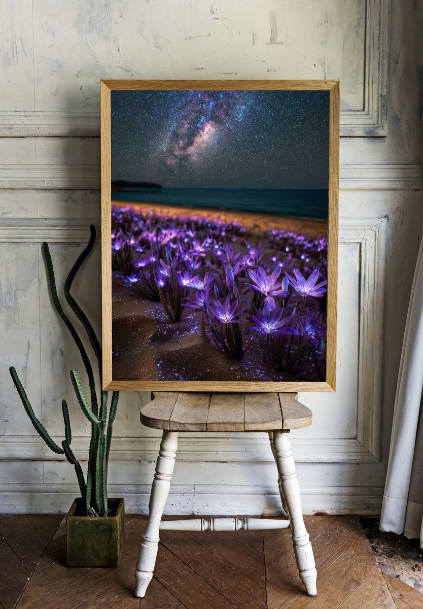 Galactic Beach Flowers — Nature Print. room preview
