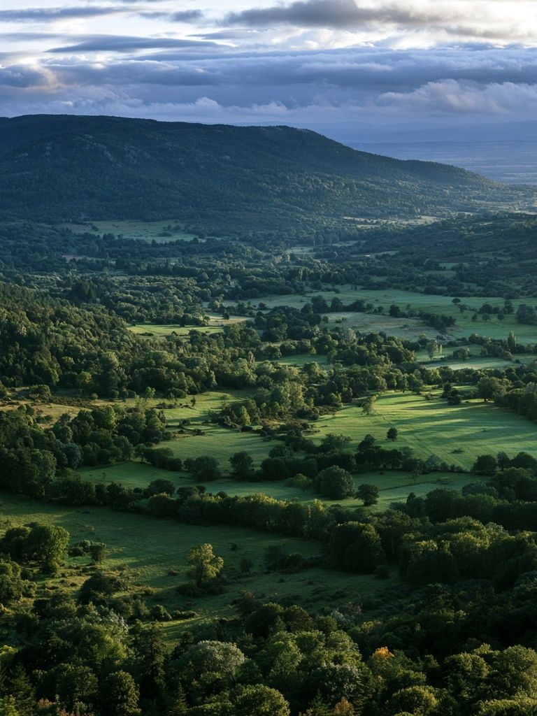 Misty Green Valley Landscape Poster. poster — nature art