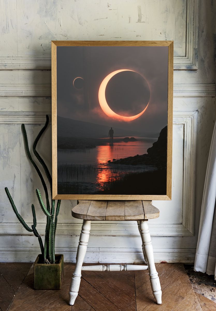 Eclipse Over Silent Lake Poster. room preview