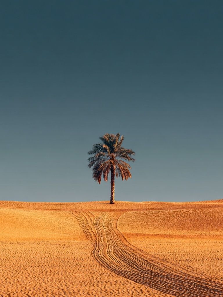 Solitary Palm Desert Print. poster — nature art