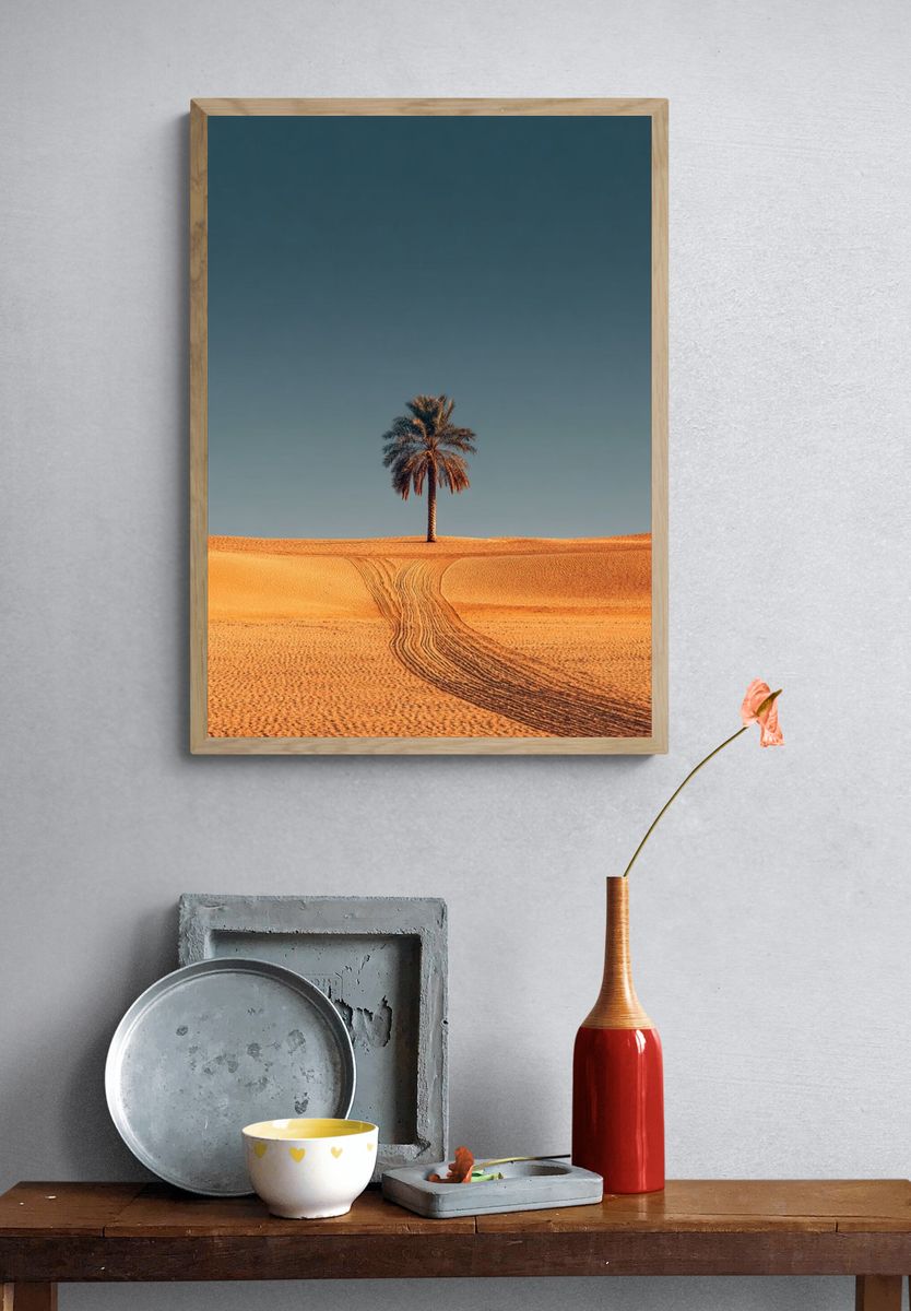 Solitary Palm Desert Print. — room view 3