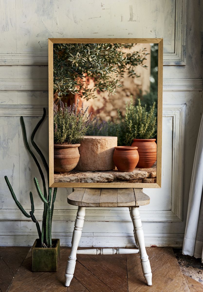 Mediterranean Olive Garden Print. — room view 1