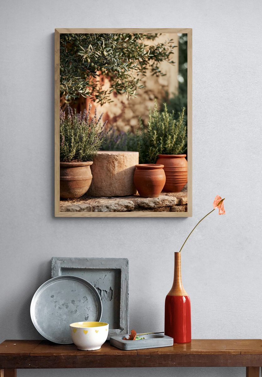 Mediterranean Olive Garden Print. — room view 3
