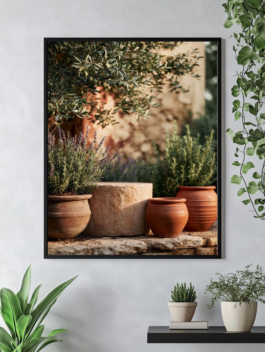Mediterranean Olive Garden Print. — room view 4