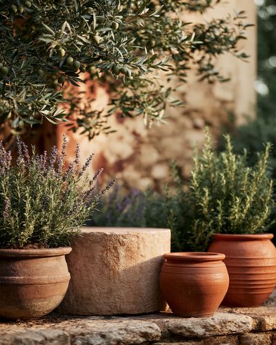 Mediterranean Olive Garden Print. poster