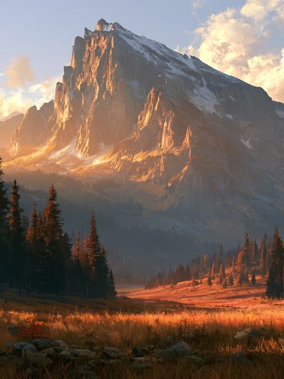 Sunlit Alpine Valley Print.