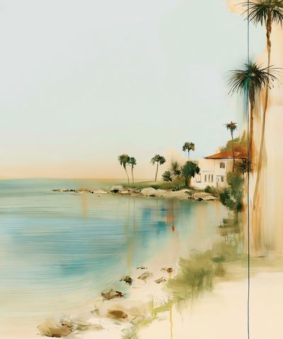 Coastal Palm Shoreline Print.