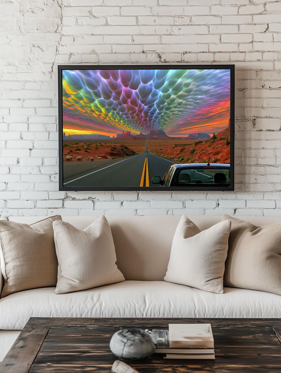 Surreal Desert Roadscape Poster. — room view 1