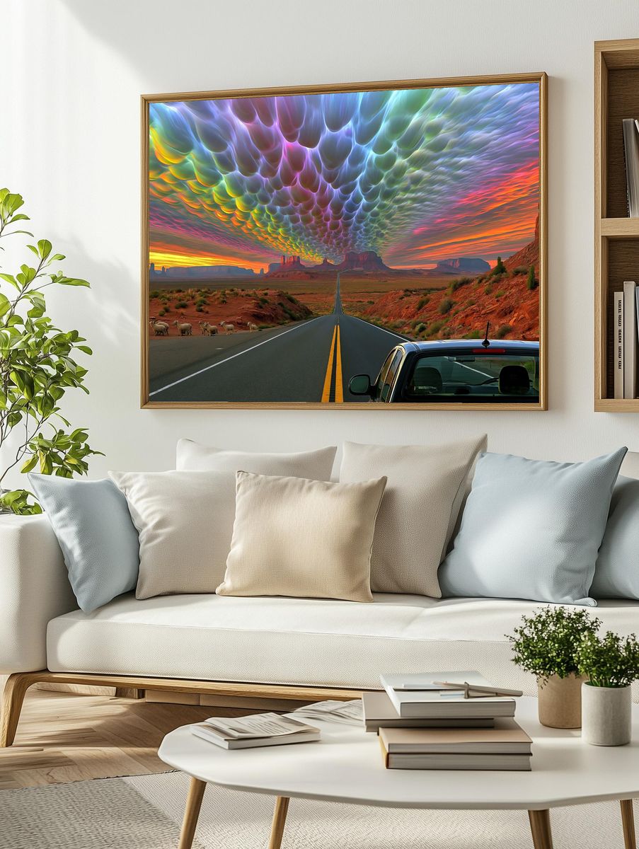 Surreal Desert Roadscape Poster. — room view 2