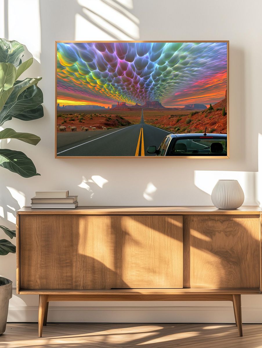 Surreal Desert Roadscape Poster. — room view 3