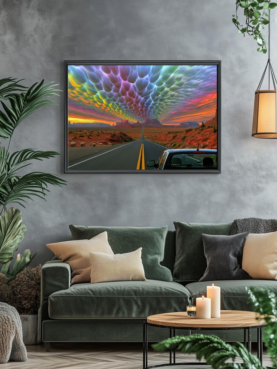 Surreal Desert Roadscape Poster. — room view 4