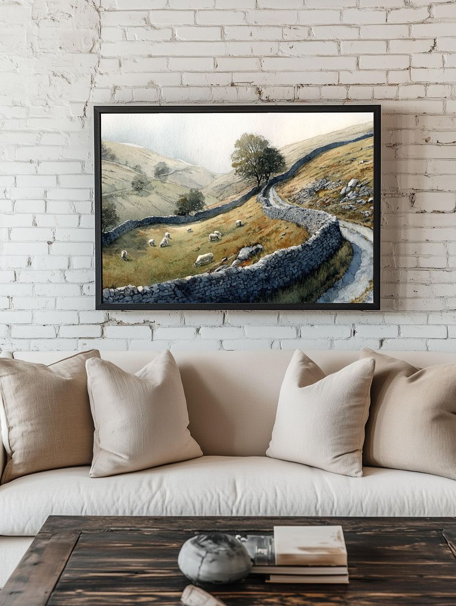 Sheepfold Hills Watercolor Poster room preview