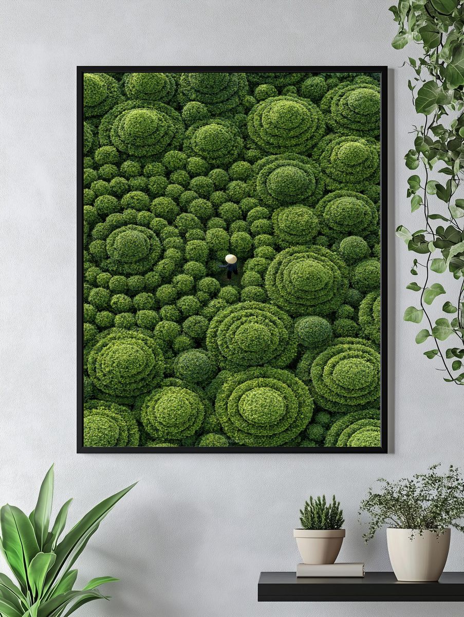 Topiary Garden Aerial Print. — room view 4
