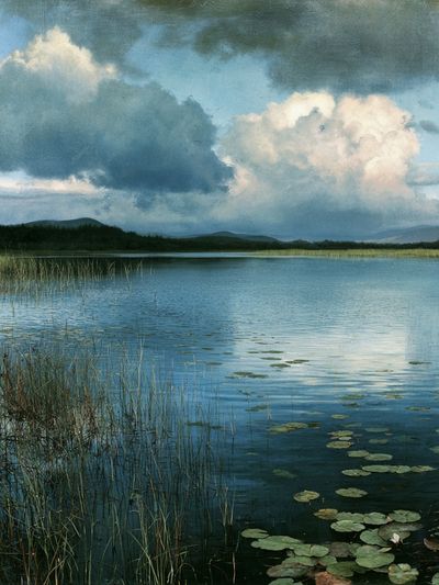 Serene Lake Landscape Print.