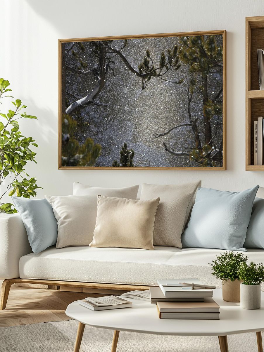Snowy Forest Reflection Poster. — room view 2