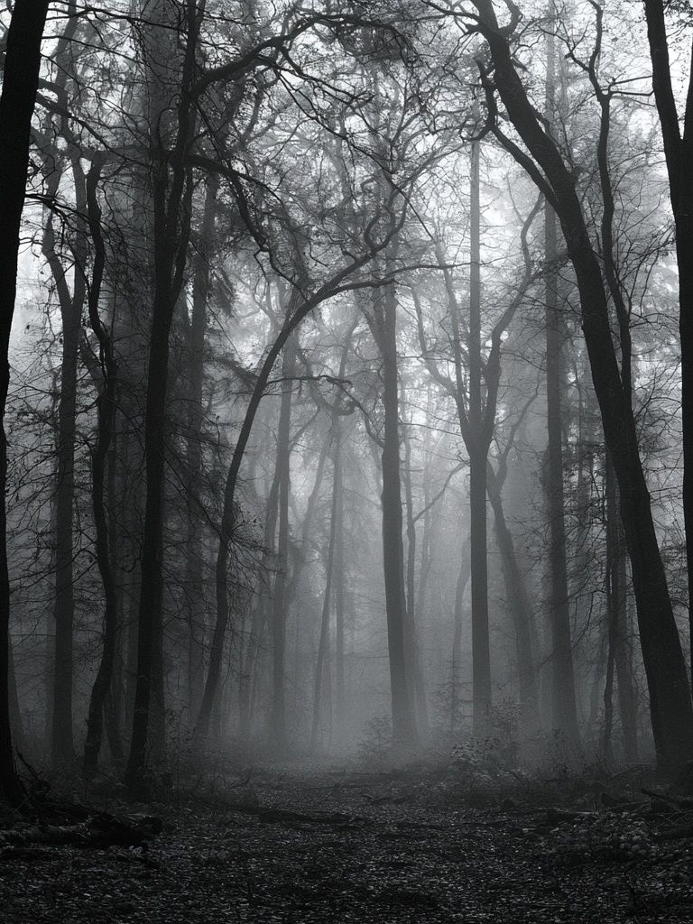 Misty Forest Path Photography Poster. poster — nature art