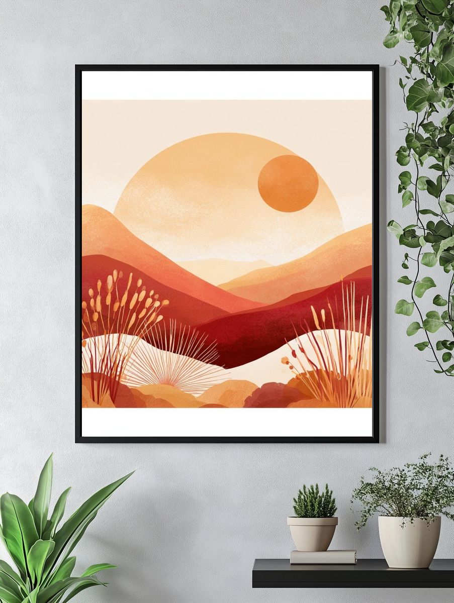 Sunset Desert Landscape Print. — room view 4