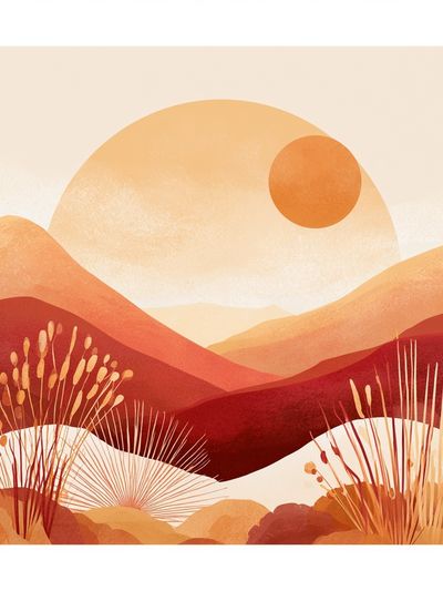 Sunset Desert Landscape Print.