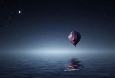 Moonlit Hot Air Balloon Print