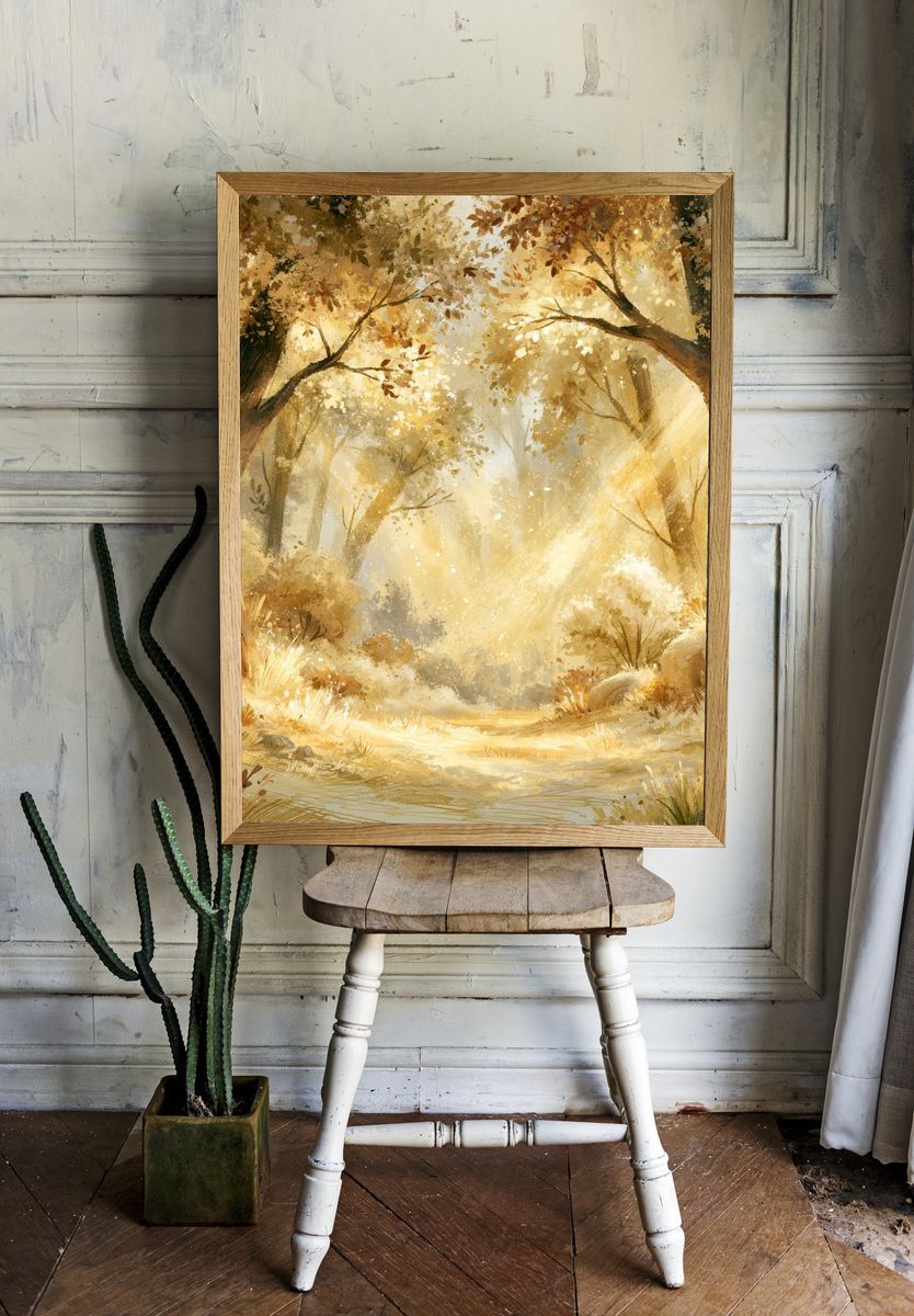 Golden Forest Light Poster. — room view 1