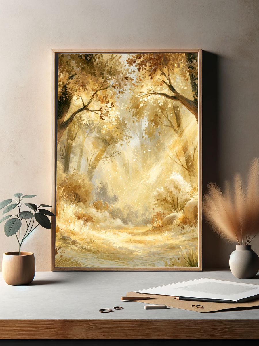 Golden Forest Light Poster. — room view 2