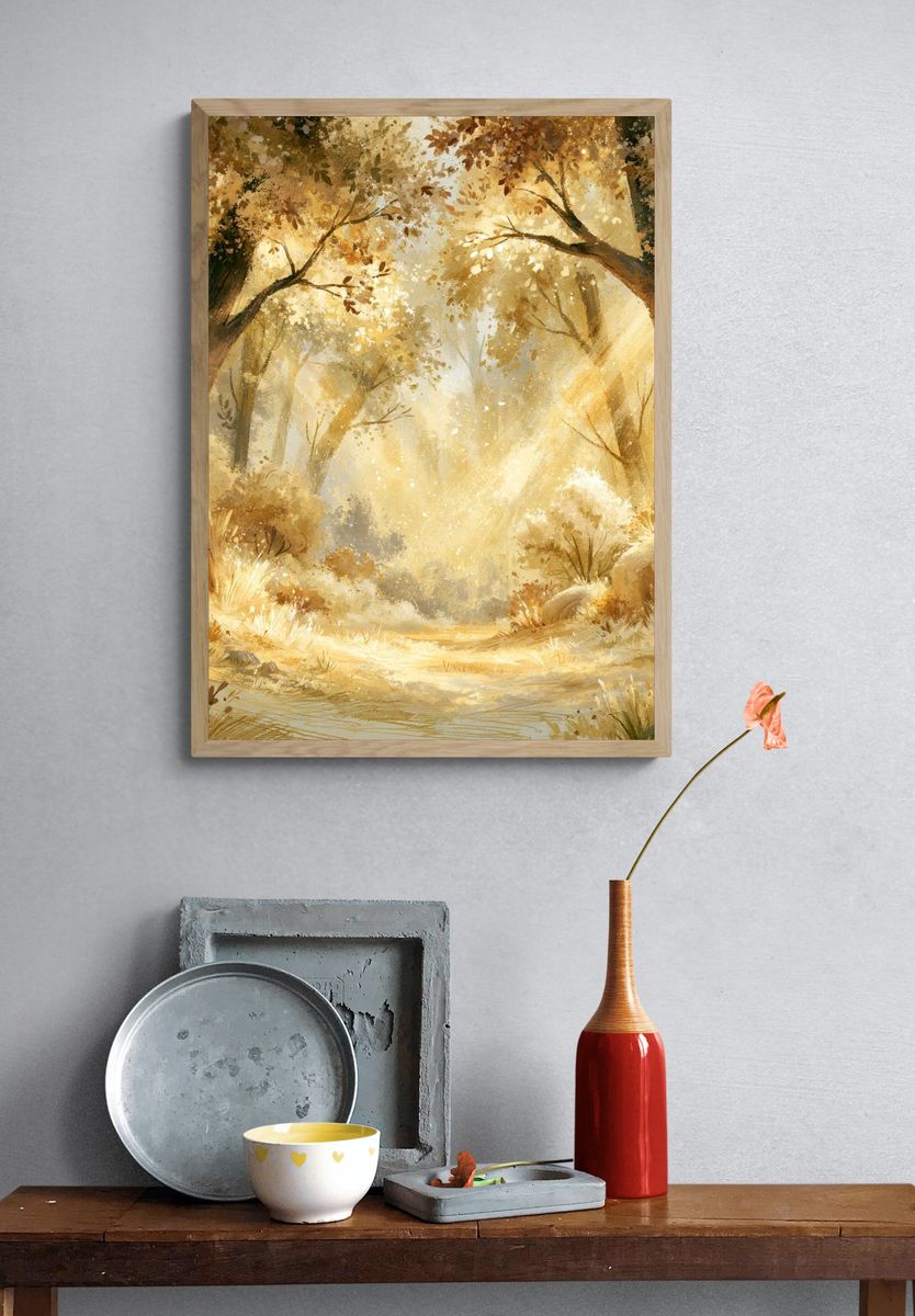 Golden Forest Light Poster. — room view 3
