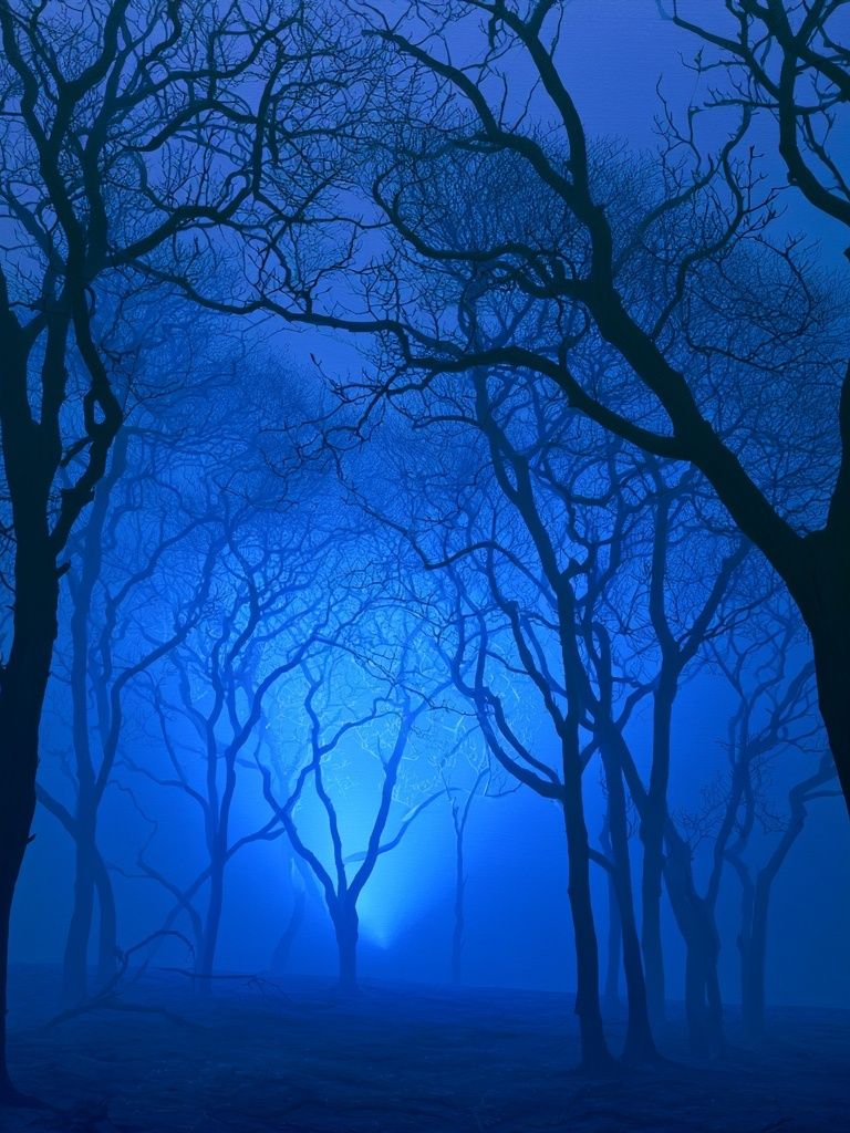 Blue Misty Forest Poster. poster — nature art