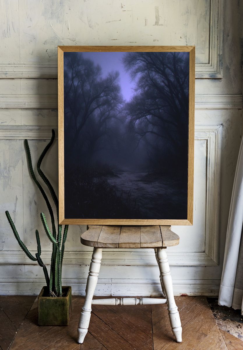 Misty Twilight Forest Poster. — room view 1