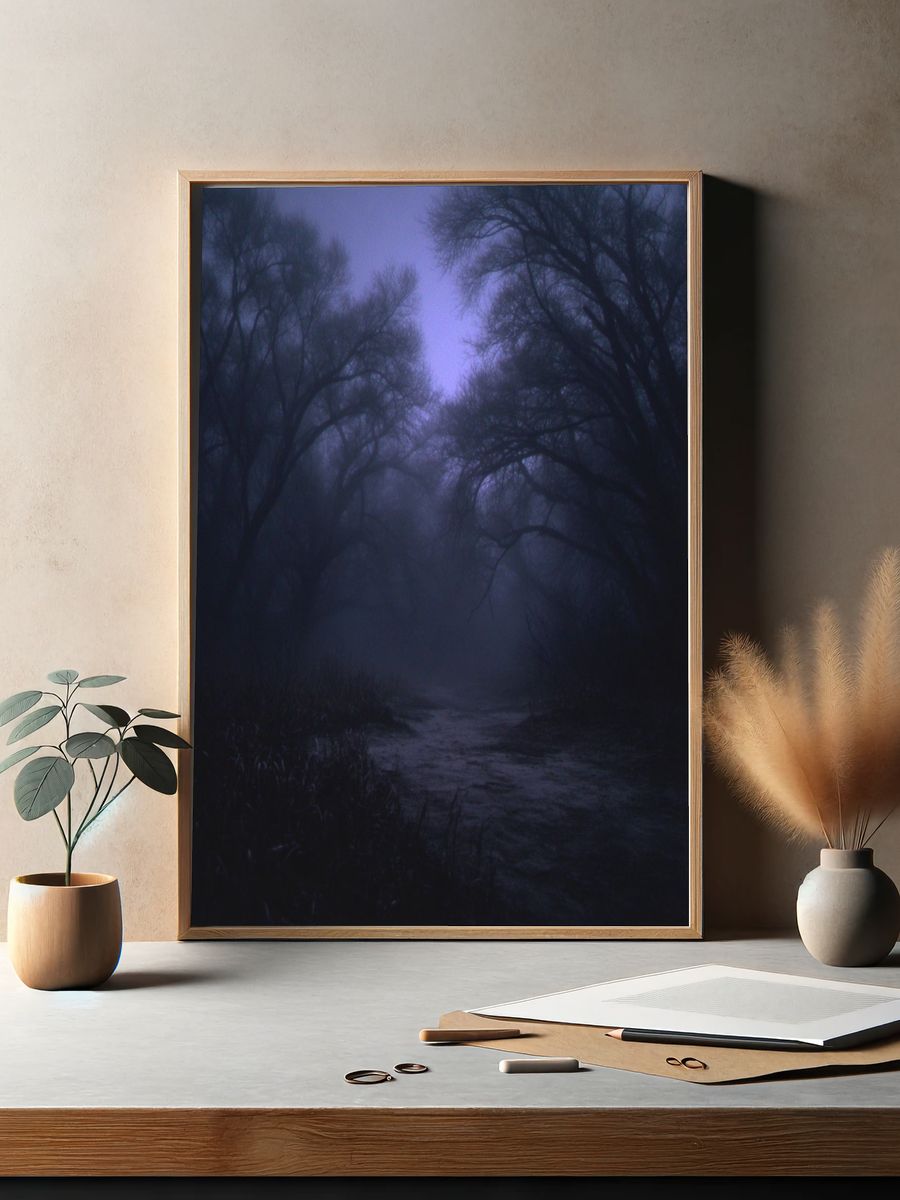 Misty Twilight Forest Poster. — room view 2