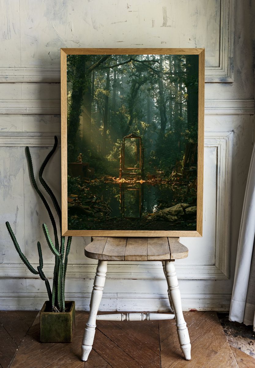 Enchanted Forest Mirror Poster. room preview