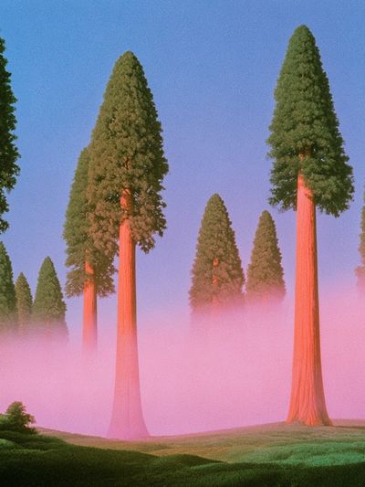 Pink Mist Redwood Forest Print.