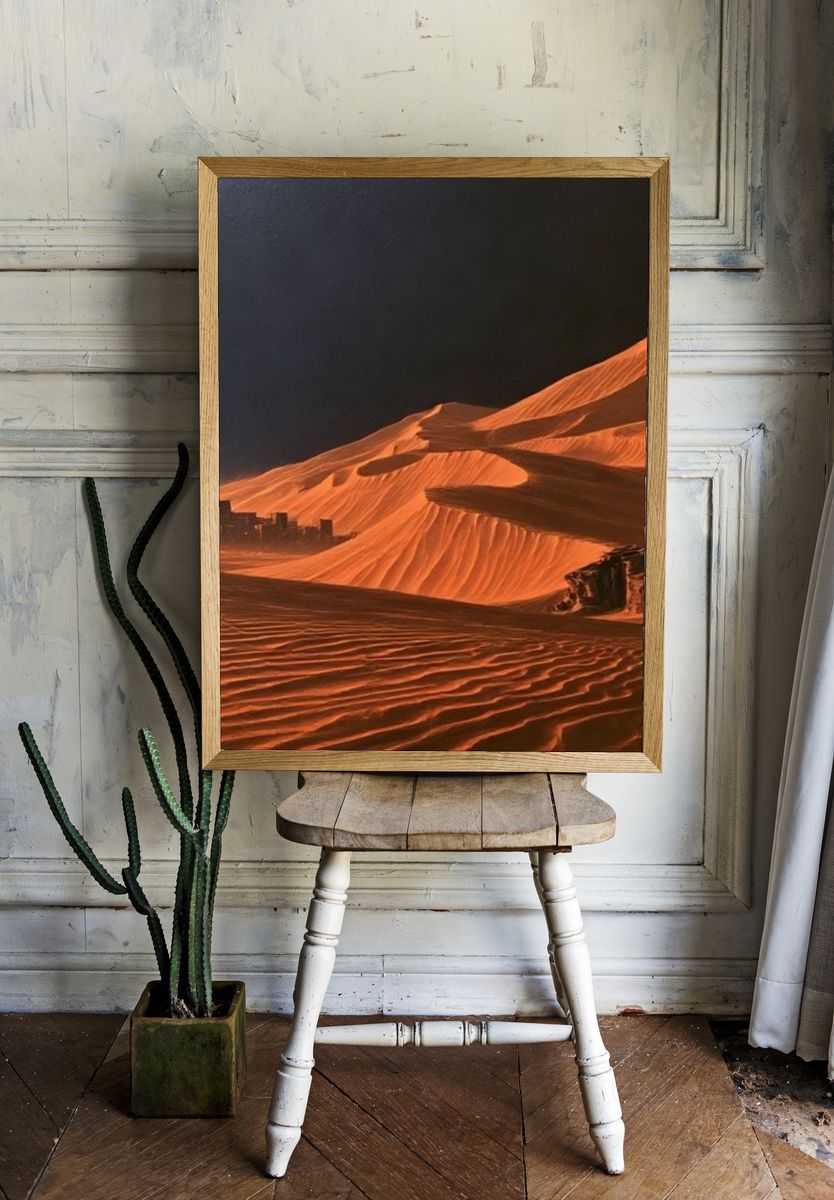 Desert Dunes Landscape Print. — room view 1
