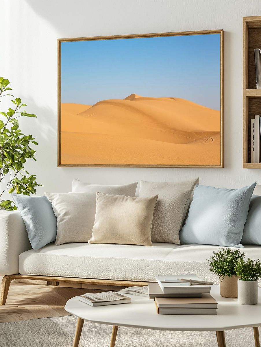 Golden Desert Dunes Poster. — room view 2