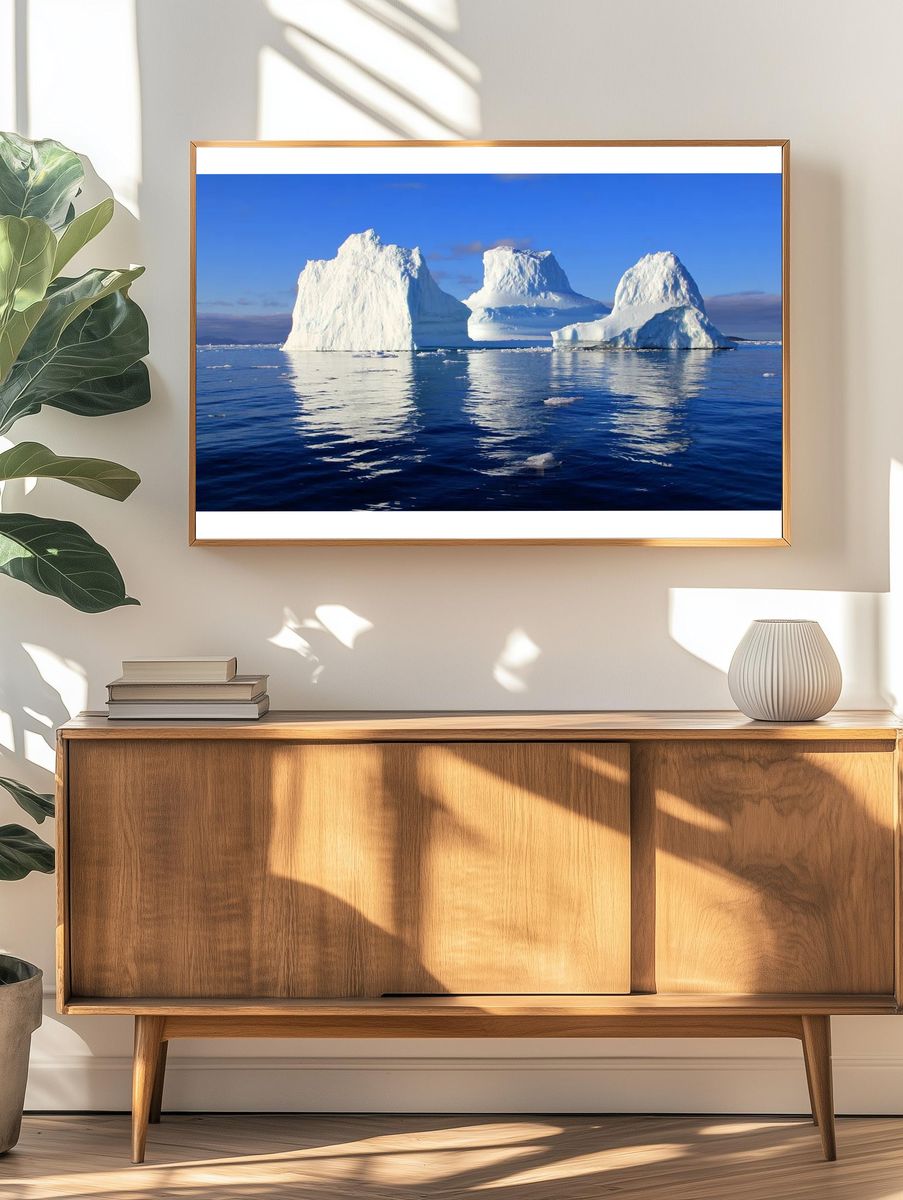Majestic Icebergs — Nature Print. — room view 3