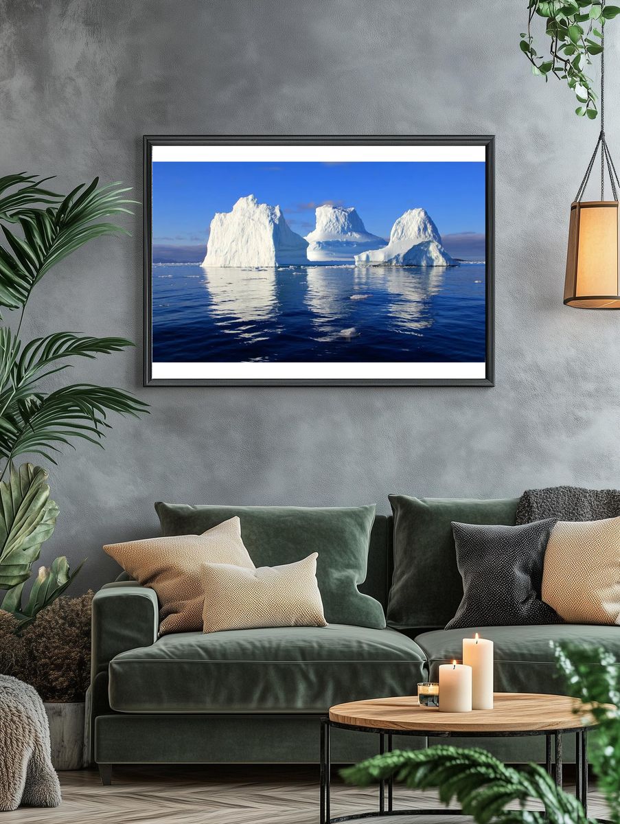 Majestic Icebergs — Nature Print. — room view 4