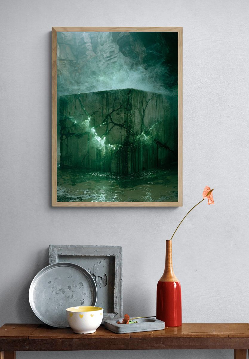 Emerald Stone Cavern Print. — room view 3