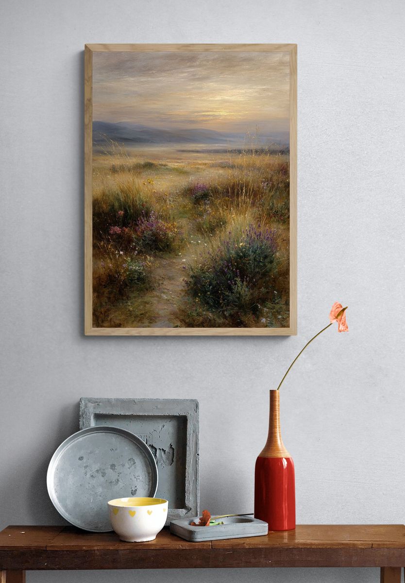 Sunlit Meadow Landscape Print. — room view 3