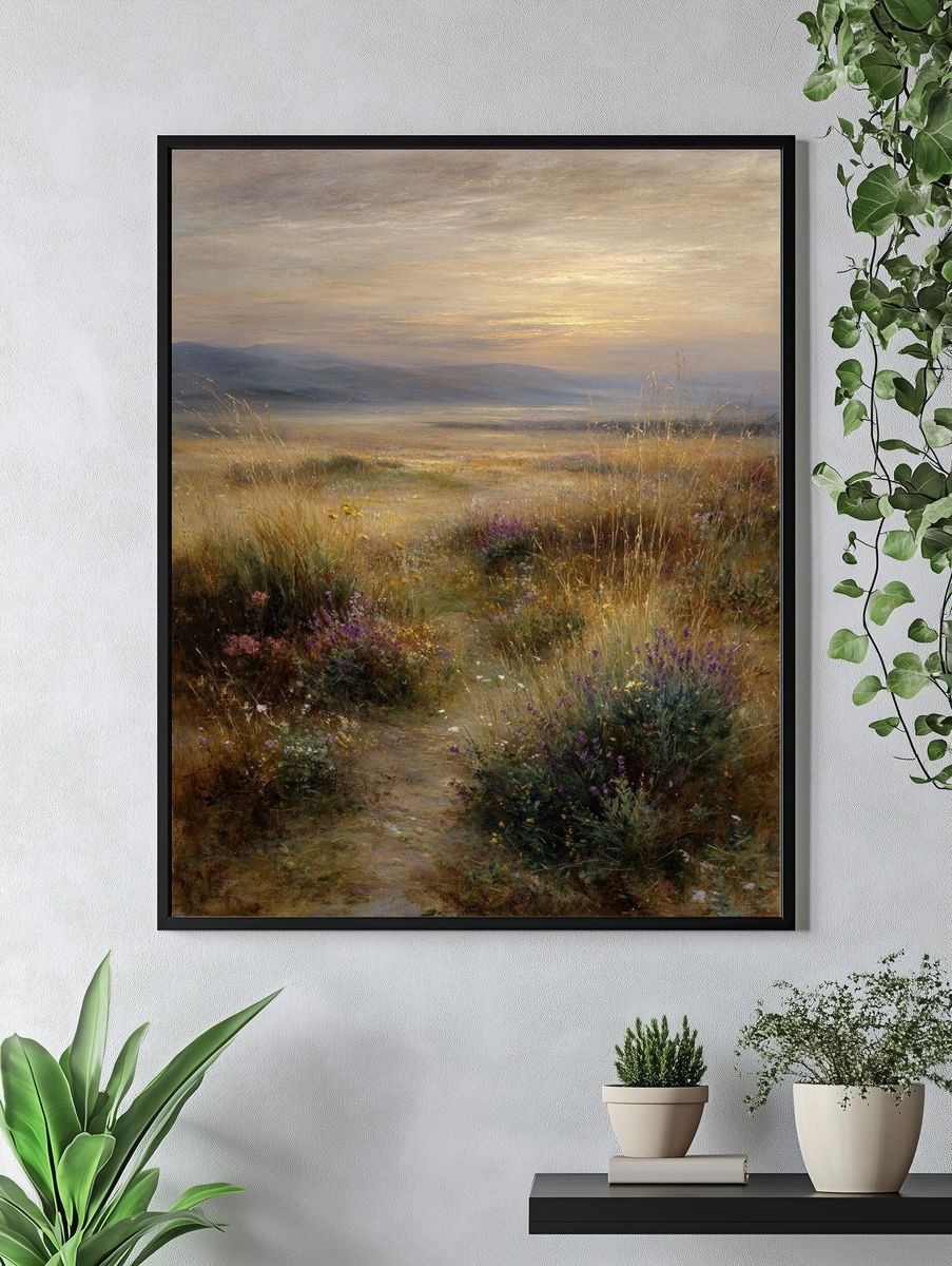 Sunlit Meadow Landscape Print. — room view 4