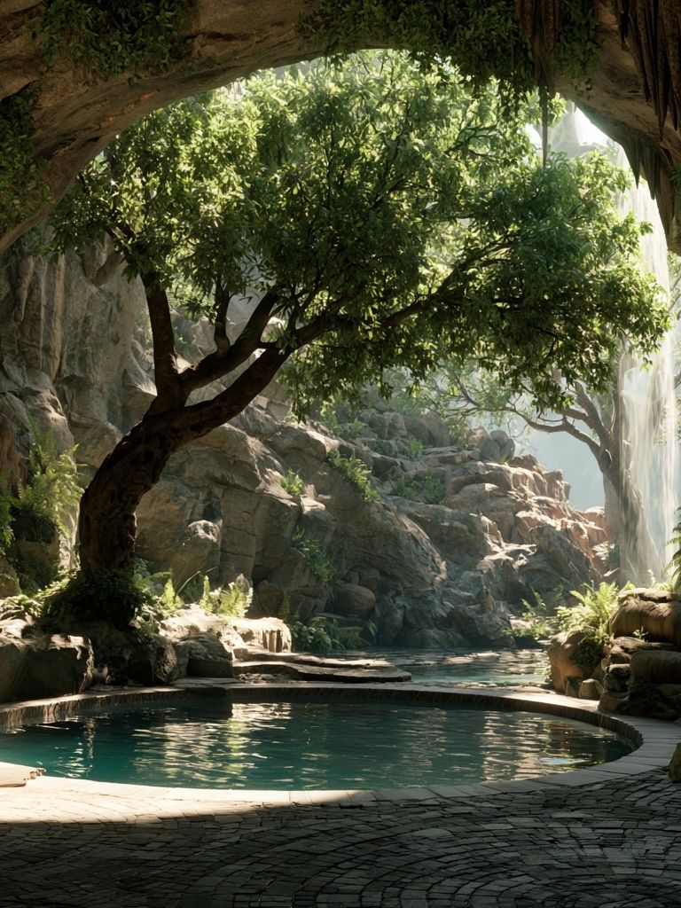 Hidden Jungle Pool Nature Print. poster — nature art
