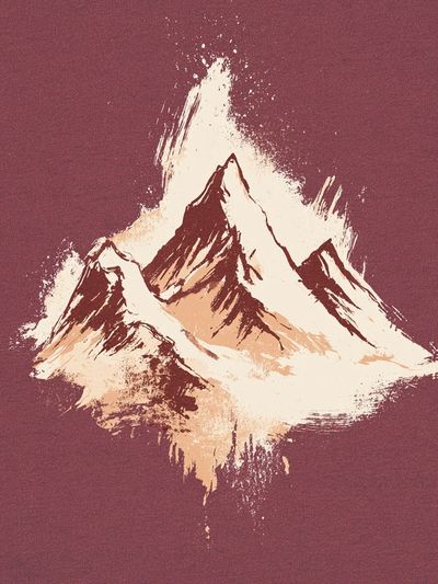 Mountain Peaks Watercolor Print.