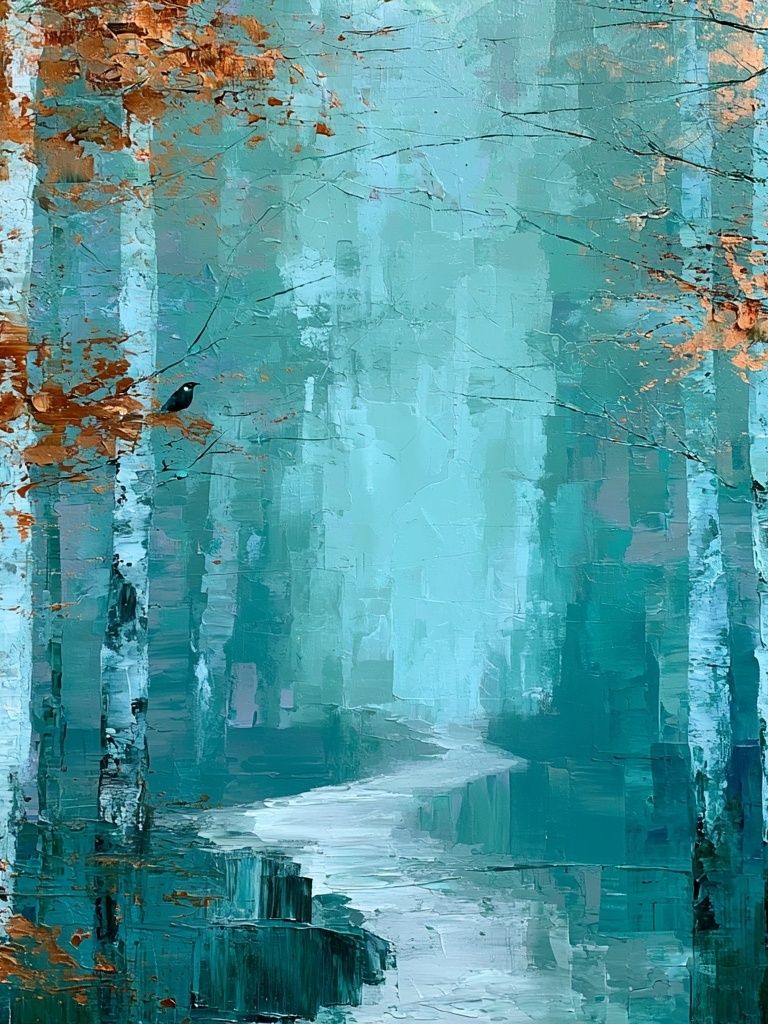 Misty Birch Forest — Fine-Art Print. poster detail