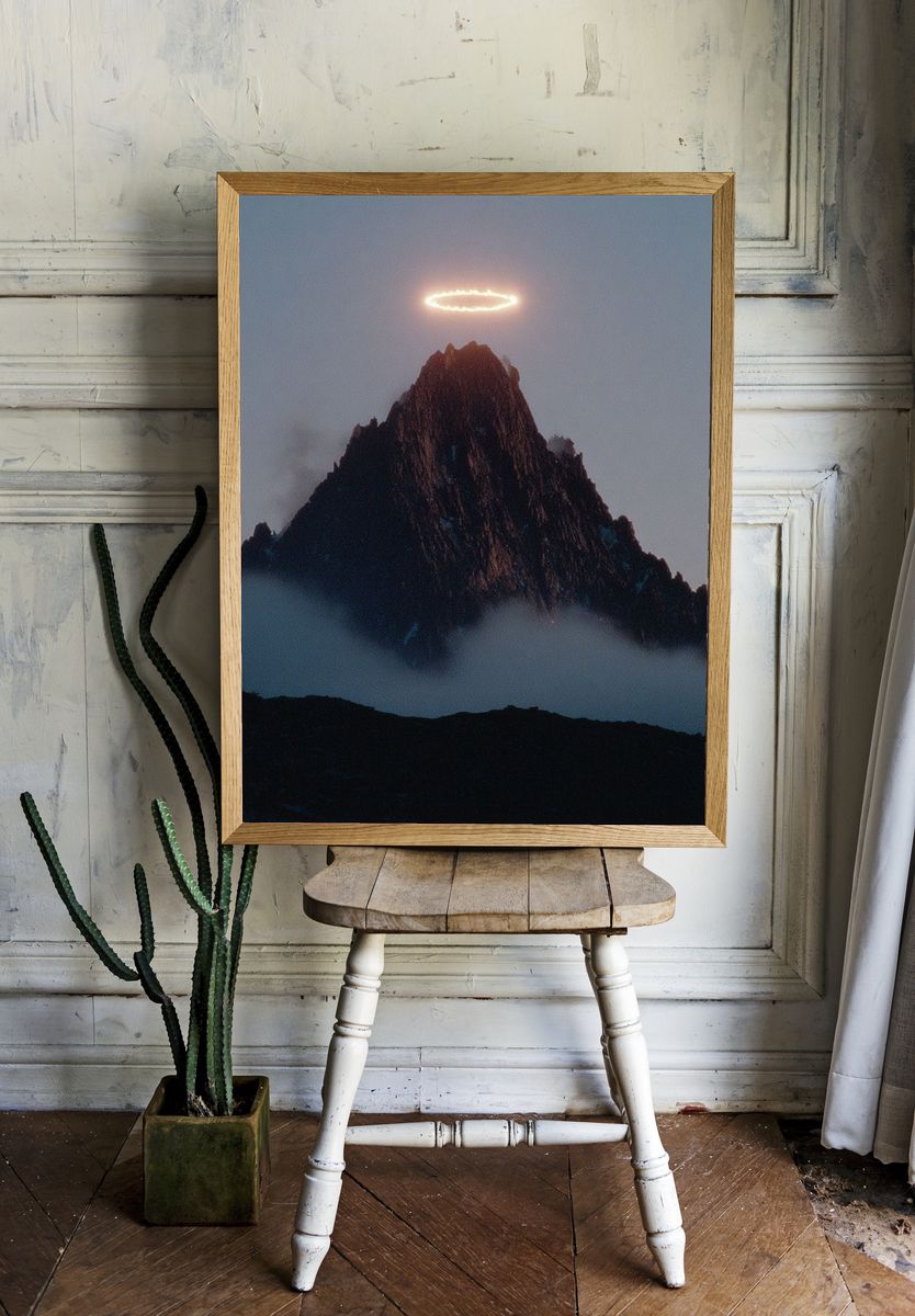 Ethereal Mountain Halo Print room preview