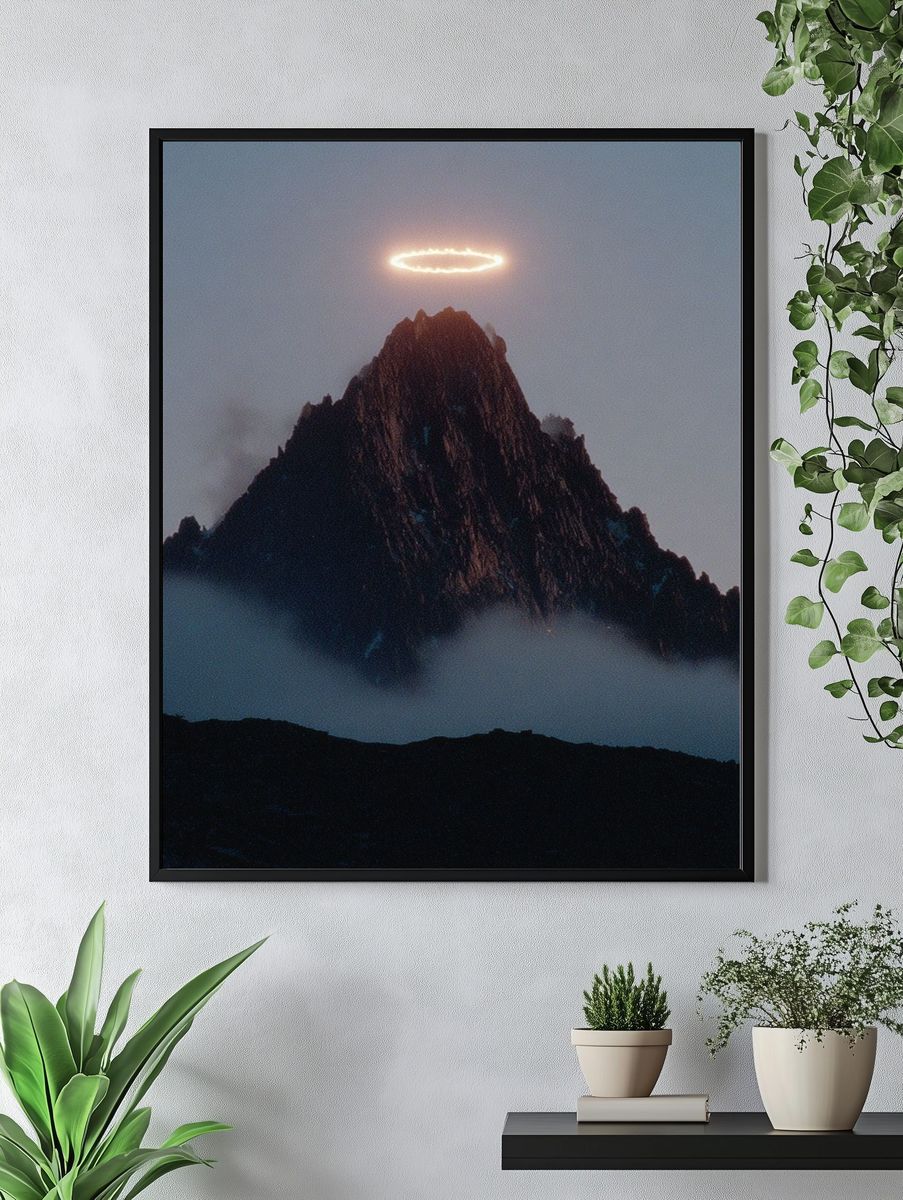 Ethereal Mountain Halo Print. — room view 4