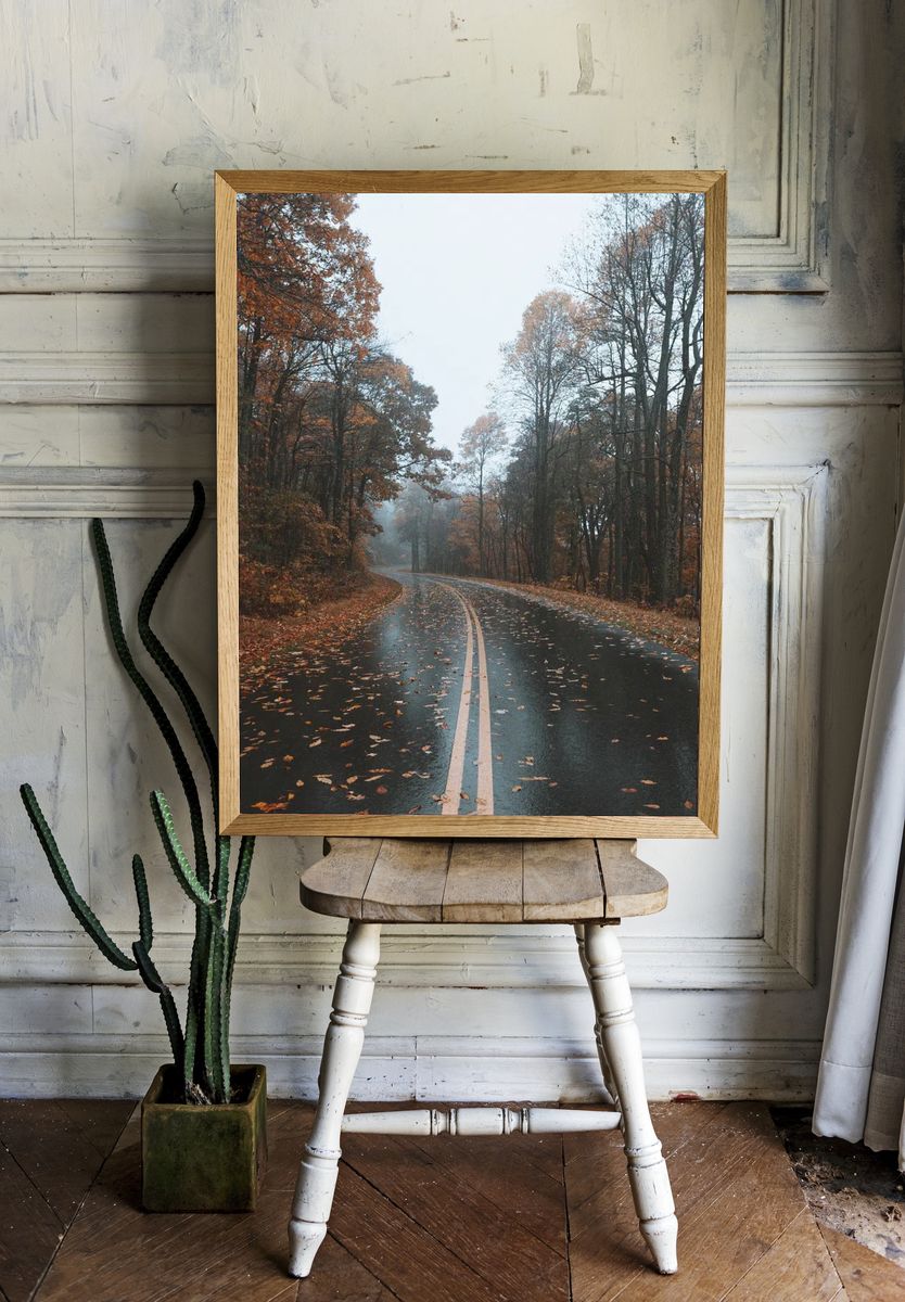 Autumn Road — Nature Print room preview
