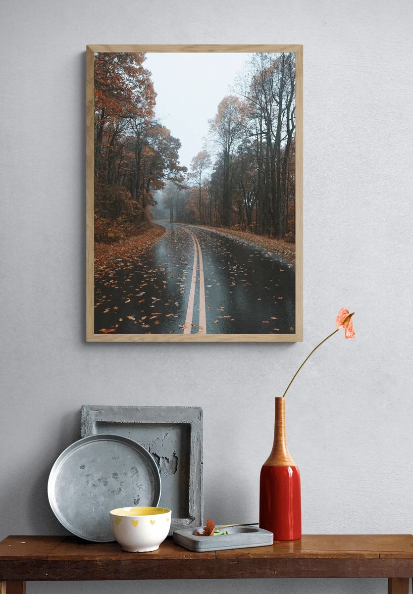 Autumn Road — Nature Print. — room view 3