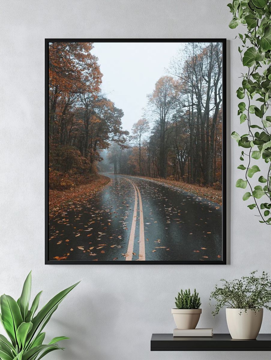 Autumn Road — Nature Print. — room view 4