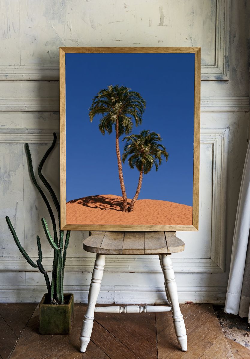 Desert Palm Landscape Print. — room view 1