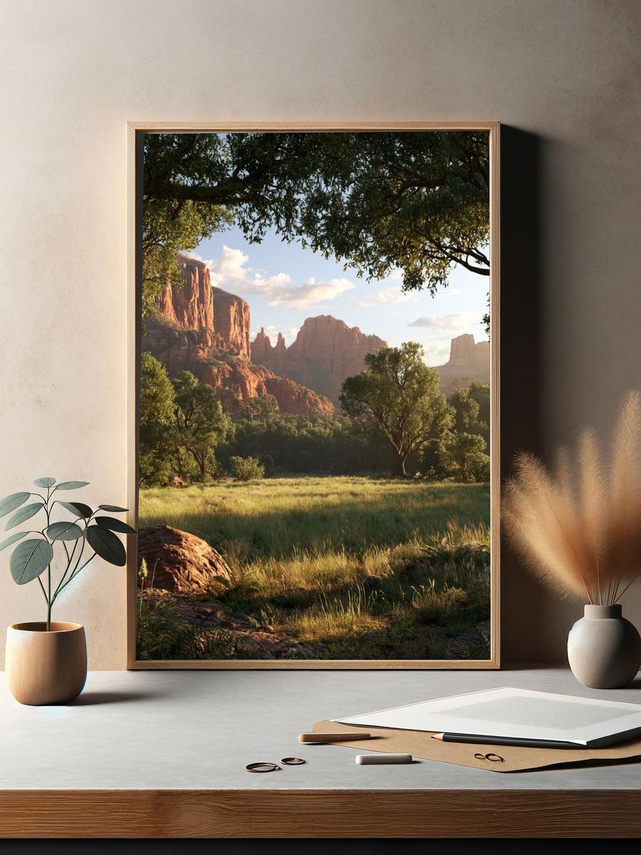 Red Rock Canyon Landscape Poster. — room view 2